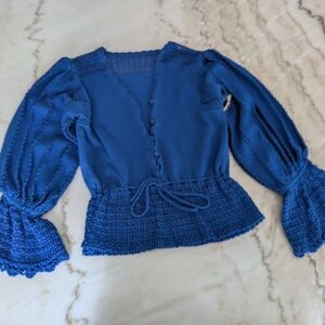 Vintage Knit Peplum Cardigan